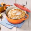 E-far 6 Quart Enameled Cast Iron Dutch Oven with Lid, Round Dutch Oven Pot Nonstick Cookware for Braising, Stews, Roasting, Bread Baking, Cooking, Heavy Duty, Induction & Oven Safe – Blue(Orange)