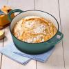 E-far 6 Quart Enameled Cast Iron Dutch Oven with Lid, Round Dutch Oven Pot Nonstick Cookware for Braising, Stews, Roasting, Bread Baking, Cooking, Heavy Duty, Induction & Oven Safe – Blue(Forest Green)
