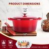 E-far 6 Quart Enameled Cast Iron Dutch Oven with Lid, Round Dutch Oven Pot Nonstick Cookware for Braising, Stews, Roasting, Bread Baking, Cooking, Heavy Duty, Induction & Oven Safe – Blue(Red)