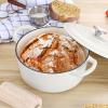 E-far 6 Quart Enameled Cast Iron Dutch Oven with Lid, Round Dutch Oven Pot Nonstick Cookware for Braising, Stews, Roasting, Bread Baking, Cooking, Heavy Duty, Induction & Oven Safe – Blue(White)