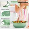 E-far 6 Quart Enameled Cast Iron Dutch Oven with Lid, Round Dutch Oven Pot Nonstick Cookware for Braising, Stews, Roasting, Bread Baking, Cooking, Heavy Duty, Induction & Oven Safe – Blue(Pistachio Green)