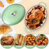 E-far 6 Quart Enameled Cast Iron Dutch Oven with Lid, Round Dutch Oven Pot Nonstick Cookware for Braising, Stews, Roasting, Bread Baking, Cooking, Heavy Duty, Induction & Oven Safe – Blue(Pistachio Green)