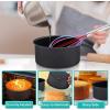 E-far 6 x 3 Inch Cake Pan Set of 3, Deep Stainless Steel Small Round Cake Pans Tin for Baking Birthday Wedding Layer Cakes, Stainless Steel Core & Non-toxic Nonstick Coating, Deep & Straight Side(3)
