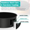 E-far 6 x 3 Inch Cake Pan Set of 3, Deep Stainless Steel Small Round Cake Pans Tin for Baking Birthday Wedding Layer Cakes, Stainless Steel Core & Non-toxic Nonstick Coating, Deep & Straight Side(2)