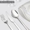 E-far 60-Piece Silverware Set, Stainless Steel Flatware Set Service for 12, Tableware Cutlery Set for Home Restaurant Party, Dinner Forks/Spoons/Knives, Square Edge & Mirror Polished, Dishwasher Safe(10 Pieces)