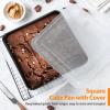 E-far 6/8/9-Inch Square Cake Pan with lid Set, Non-stick Square Baking Brownie Pans Bakeware Set of 3, Stainless Steel Core & Easy Clean – 6 Pieces(3 Pans + 3 Covers)(Nonstick)