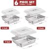 E-far 6/8/9-Inch Square Cake Pan with lid Set, Non-stick Square Baking Brownie Pans Bakeware Set of 3, Stainless Steel Core & Easy Clean – 6 Pieces(3 Pans + 3 Covers)(Stainless Steel)