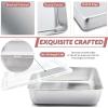 E-far 6/8/9-Inch Square Cake Pan with lid Set, Non-stick Square Baking Brownie Pans Bakeware Set of 3, Stainless Steel Core & Easy Clean – 6 Pieces(3 Pans + 3 Covers)(Stainless Steel)