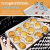 E-far 6-Piece Baking Pans set, Stainless Steel Bakeware Set for Oven, Include 8-Inch Cake Pan/Rectangle Baking Cookie Sheet/Muffin/Loaf Pan, Non-Toxic & Heavy Duty, Dishwasher Safe(6 Pieces)