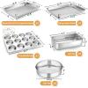 E-far 6-Piece Baking Pans set, Stainless Steel Bakeware Set for Oven, Include 8-Inch Cake Pan/Rectangle Baking Cookie Sheet/Muffin/Loaf Pan, Non-Toxic & Heavy Duty, Dishwasher Safe(6 Pieces)