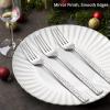 E-far 6-piece Hammered Dinner Forks Set, 7.9 Inch Stainless Steel Forks for Home, Kitchen or Restaurant, Non-toxic & Mirror Polished, Squared Edge & Dishwasher Safe(7.9 Inches)