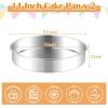 E-far 8 Inch Cake Pan Set of 2, Stainless Steel Round Baking Pans Tins Mold – Non-Toxic & Leak-Proof for Birthday Wedding Layer Tiered Cake, Easy Clean & Dishwasher Safe(11 Inch)
