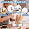 E-far 8 Inch Cake Pan Set of 2, Stainless Steel Round Baking Pans Tins Mold – Non-Toxic & Leak-Proof for Birthday Wedding Layer Tiered Cake, Easy Clean & Dishwasher Safe(8 Inch)