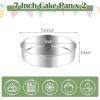 E-far 8 Inch Cake Pan Set of 2, Stainless Steel Round Baking Pans Tins Mold – Non-Toxic & Leak-Proof for Birthday Wedding Layer Tiered Cake, Easy Clean & Dishwasher Safe(7 Inch)