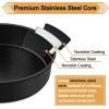 E-far 8 Inch Cake Pans Set of 2, Nonstick Stainless Steel Small Round Baking Pans with Parchment Paper & Side Liner Roll, Stainless Steel Core & Non-toxic Coating, Straight Side & 2 Inch Deep(9.5 Inches)
