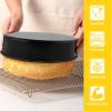 E-far 8 Inch Cake Pans Set of 2, Nonstick Stainless Steel Small Round Baking Pans with Parchment Paper & Side Liner Roll, Stainless Steel Core & Non-toxic Coating, Straight Side & 2 Inch Deep(8 Inches)