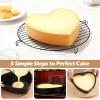 E-far 8 Inch Heart Cake Pan, 2Pcs Nonstick Heart Shaped Cake Mold, Cake Tin Baking Pan for Valentine’s Day Anniversaries Wedding Birthday, Easy Release & Clean(9.5-Inch (Set of 2))