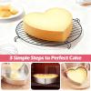 E-far 8 Inch Heart Cake Pan, 2Pcs Stainless Steel Heart Shaped Cake Mold, Cake Tin Baking Pan for Valentine’s Day Anniversaries Wedding, Non-Toxic & Dishwasher Safe(6-Inch (Set of 2))