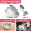 E-far 8 Inch Heart Cake Pan, 2Pcs Stainless Steel Heart Shaped Cake Mold, Cake Tin Baking Pan for Valentine’s Day Anniversaries Wedding, Non-Toxic & Dishwasher Safe(8-Inch (Set of 2))