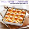 E-far 8 x 8-Inch Baking Pan, Square Cake Brownie Baking Pans Stainless Steel Bakeware, Fits in Small Toaster Oven, Non-toxic & Dishwasher Safe