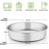 E-far 9½ Inch Cake Pan Set of 3, Stainless Steel Round Cake Baking Pans, Non-Toxic & Healthy, Mirror Finish & Dishwasher Safe(11 inch)