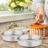 E-far 9½ Inch Cake Pan Set of 3, Stainless Steel Round Cake Baking Pans, Non-Toxic & Healthy, Mirror Finish & Dishwasher Safe(11 inch)