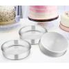 E-far 9½ Inch Cake Pan Set of 3, Stainless Steel Round Cake Baking Pans, Non-Toxic & Healthy, Mirror Finish & Dishwasher Safe(8 inch)
