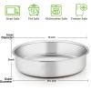 E-far 9½ Inch Cake Pan Set of 3, Stainless Steel Round Cake Baking Pans, Non-Toxic & Healthy, Mirror Finish & Dishwasher Safe(8 inch)