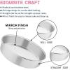 E-far 9½ Inch Cake Pan Set of 3, Stainless Steel Round Cake Baking Pans, Non-Toxic & Healthy, Mirror Finish & Dishwasher Safe(8 inch)