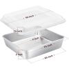 E-far 9 Inch Square Cake Pan with lid, 9×9 Baking Brownie Pans Stainless Steel Bakeware Set of 2, Non-toxic & Healthy, Easy Clean & Dishwasher Safe – 4 Pieces(2 Pans + 2 Lids)(4)