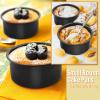 E-far 9.5 Inch Cake Pan Set of 3, Nonstick Round Baking Layer Cake Pans, Stainless Steel Core & Non-Toxic Coating, 2 Inch Deep (Black)(4 Inches)