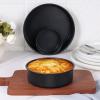 E-far 9.5 Inch Cake Pan Set of 3, Nonstick Round Baking Layer Cake Pans, Stainless Steel Core & Non-Toxic Coating, 2 Inch Deep (Black)(4-6-8 Inches)