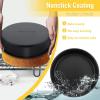 E-far 9.5 Inch Cake Pan Set of 3, Nonstick Round Baking Layer Cake Pans, Stainless Steel Core & Non-Toxic Coating, 2 Inch Deep (Black)(4-6-8 Inches)
