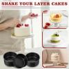 E-far 9.5 Inch Cake Pan Set of 3, Nonstick Round Baking Layer Cake Pans, Stainless Steel Core & Non-Toxic Coating, 2 Inch Deep (Black)(5 Inches)