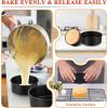 E-far 9.5 Inch Cake Pan Set of 3, Nonstick Round Baking Layer Cake Pans, Stainless Steel Core & Non-Toxic Coating, 2 Inch Deep (Black)(5-7-9 Inches)