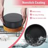 E-far 9.5 Inch Cake Pan Set of 3, Nonstick Round Baking Layer Cake Pans, Stainless Steel Core & Non-Toxic Coating, 2 Inch Deep (Black)(6 Inches)