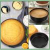 E-far 9.5 Inch Cake Pan Set of 3, Nonstick Round Baking Layer Cake Pans, Stainless Steel Core & Non-Toxic Coating, 2 Inch Deep (Black)(6-8-9.5 Inches)