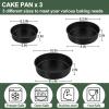 E-far 9.5 Inch Cake Pan Set of 3, Nonstick Round Baking Layer Cake Pans, Stainless Steel Core & Non-Toxic Coating, 2 Inch Deep (Black)(6-8-9.5 Inches)