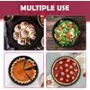 E-far 9.5 Inch Cake Pan Set of 3, Nonstick Round Baking Layer Cake Pans, Stainless Steel Core & Non-Toxic Coating, 2 Inch Deep (Black)(8 Inches)