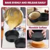 E-far 9.5 Inch Cake Pan Set of 3, Nonstick Round Baking Layer Cake Pans, Stainless Steel Core & Non-Toxic Coating, 2 Inch Deep (Black)(8 Inches)
