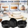 E-far 9.5 Inch Cake Pan Set of 3, Nonstick Round Baking Layer Cake Pans, Stainless Steel Core & Non-Toxic Coating, 2 Inch Deep (Black)(9 Inches)