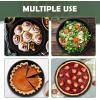 E-far 9.5 Inch Cake Pan Set of 3, Nonstick Round Baking Layer Cake Pans, Stainless Steel Core & Non-Toxic Coating, 2 Inch Deep (Black)(9.5 Inches)