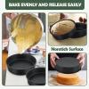 E-far 9.5 Inch Cake Pan Set of 3, Nonstick Round Baking Layer Cake Pans, Stainless Steel Core & Non-Toxic Coating, 2 Inch Deep (Black)(9.5 Inches)