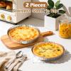 E-far 9.5 Inch Tart Pan, Stainless Steel Pie Quiche Pan Baking Dish for Oven, Reusable Pie Plate Tin with Fluted Edge & Seamless Bottom, No Leakage and Dishwasher Safe, Mirror Silver(2)