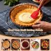 E-far 9.5 Inch Tart Pan, Stainless Steel Pie Quiche Pan Baking Dish for Oven, Reusable Pie Plate Tin with Fluted Edge & Seamless Bottom, No Leakage and Dishwasher Safe, Mirror Silver(1)