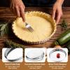 E-far 9.5 Inch Tart Pan, Stainless Steel Pie Quiche Pan Baking Dish for Oven, Reusable Pie Plate Tin with Fluted Edge & Seamless Bottom, No Leakage and Dishwasher Safe, Mirror Silver(1)