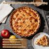 E-far 9.5 Inch Tart Pan, Stainless Steel Pie Quiche Pan Baking Dish for Oven, Reusable Pie Plate Tin with Fluted Edge & Seamless Bottom, No Leakage and Dishwasher Safe, Mirror Silver(1)