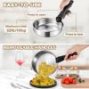 E-far 9pcs Stainless Steel Cookware Set, 3-Ply Pots and Pans Set w/Detachable Handle & Lid, Induction Cookware Kitchen Cooking Set for RV Camping, Nontoxic Whole Clad Frying/Saute/Sauce Pan, Oven Safe