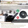 E-far 9pcs Stainless Steel Cookware Set, 3-Ply Pots and Pans Set w/Detachable Handle & Lid, Induction Cookware Kitchen Cooking Set for RV Camping, Nontoxic Whole Clad Frying/Saute/Sauce Pan, Oven Safe