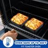 E-far 9×9 Baking Pan, Nonstick Square Cake Pan with Stainless Steel Core, Black Metal Bakeware for Brownies Lasagna Cakes, Non-toxic & Easy Clean, 2 Inch Deep(2)